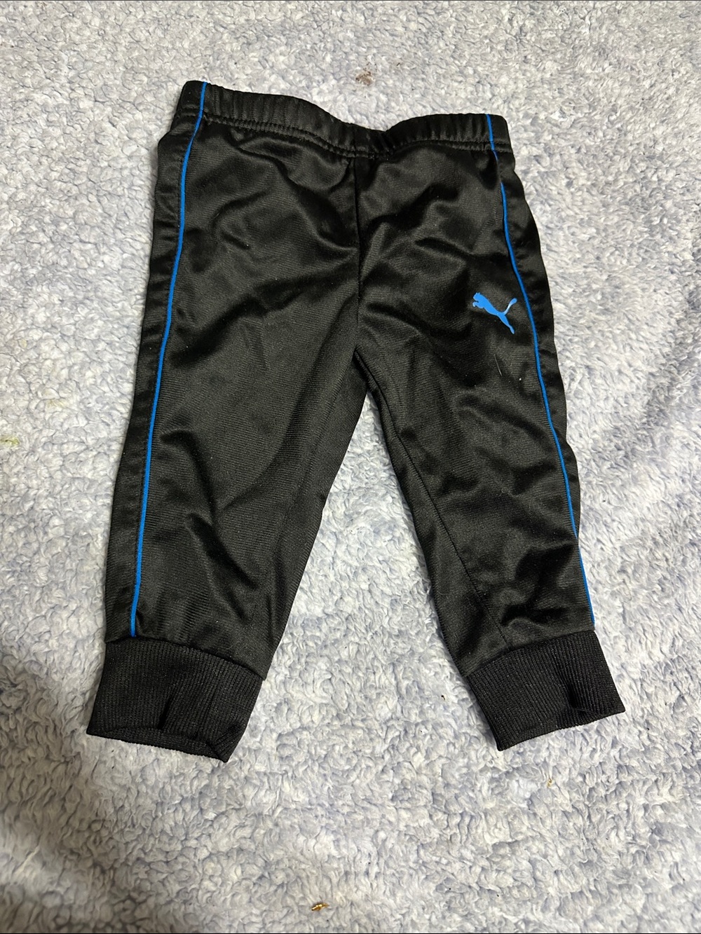 Puma Black Jogger Pants with Blue Accent